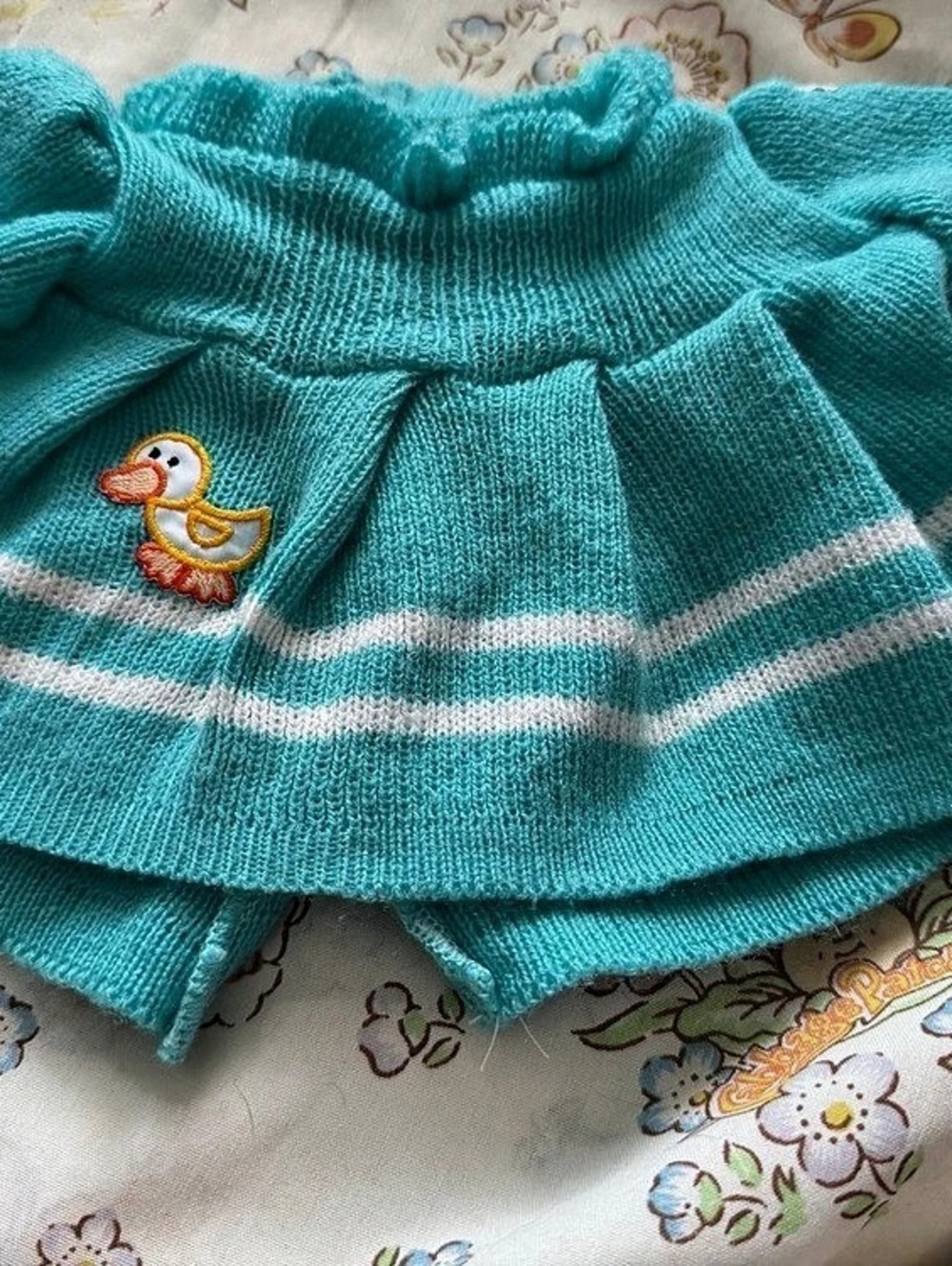 Cabbage Patch Kids Vintage Cabbage Patch Kids Duck Appliqué Knit Sweater Dress i